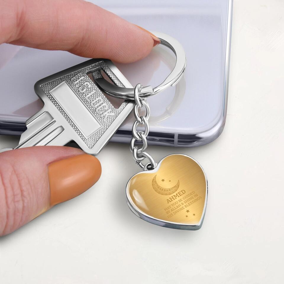 May You Be Guided By Allah Custom Keychain Necklace Gift For Eid