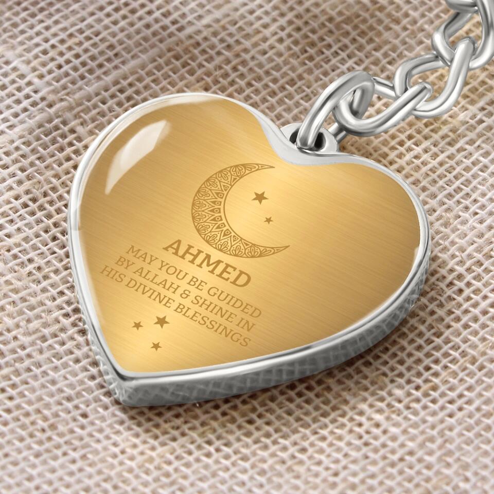 May You Be Guided By Allah Custom Keychain Necklace Gift For Eid