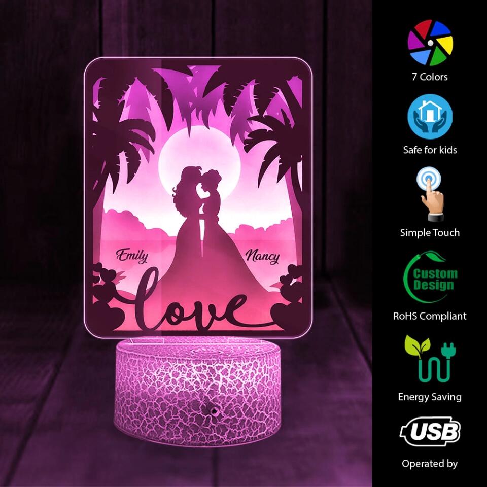Love Has No Gender - Personalized Printed Night Light - Best Gift For LGBT Couples For Lesbian Gay - Anniversary Gift Love Pride - 303IHPLNLL405
