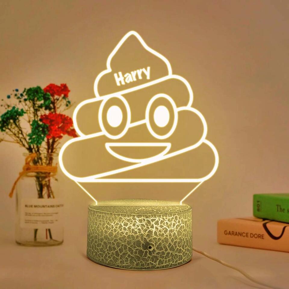 Cute Poop Face - Personalized 3D Led Lamp