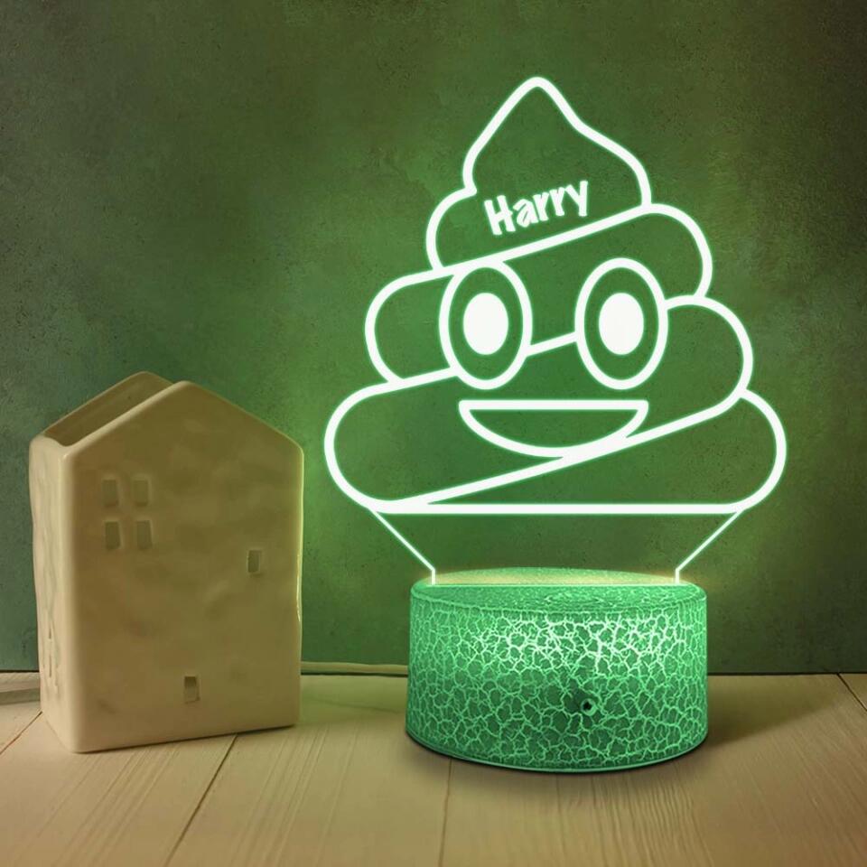 Cute Poop Face - Personalized 3D Led Lamp