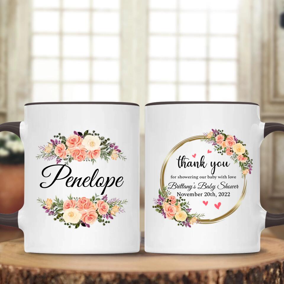 Thank You for Showering Our Baby With Love Personalized Ceramic Mug
