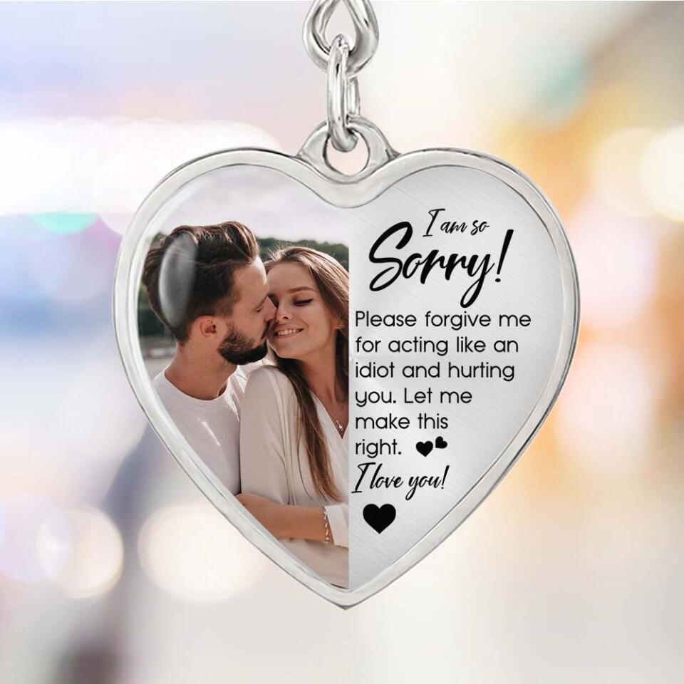 I'm So Sorry Please Forgive Me Personalized Silver Necklace