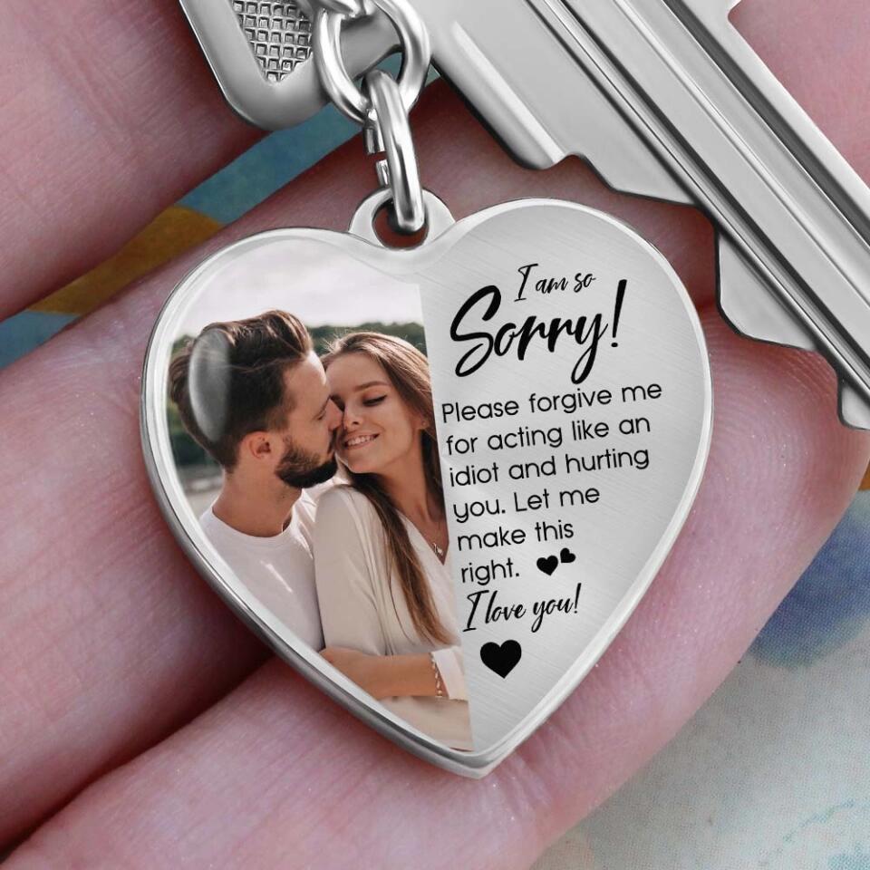 I'm So Sorry Please Forgive Me Personalized Silver Necklace