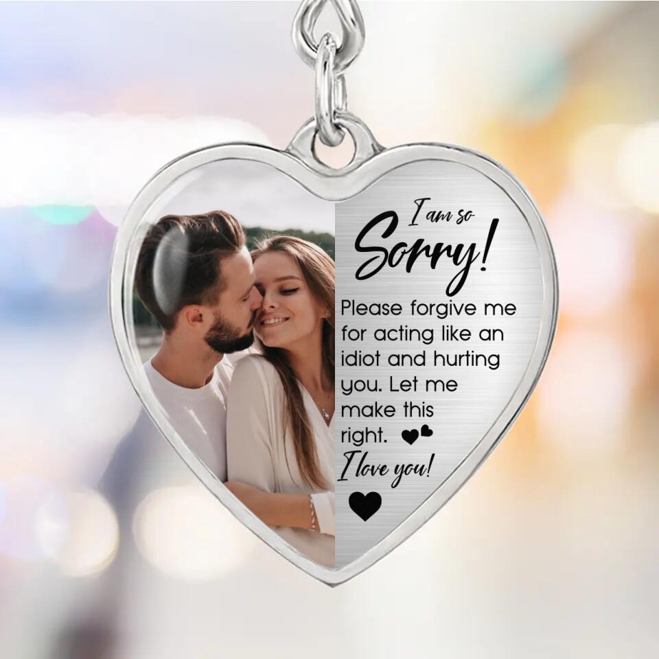 I'm So Sorry Please Forgive Me Personalized Silver Necklace