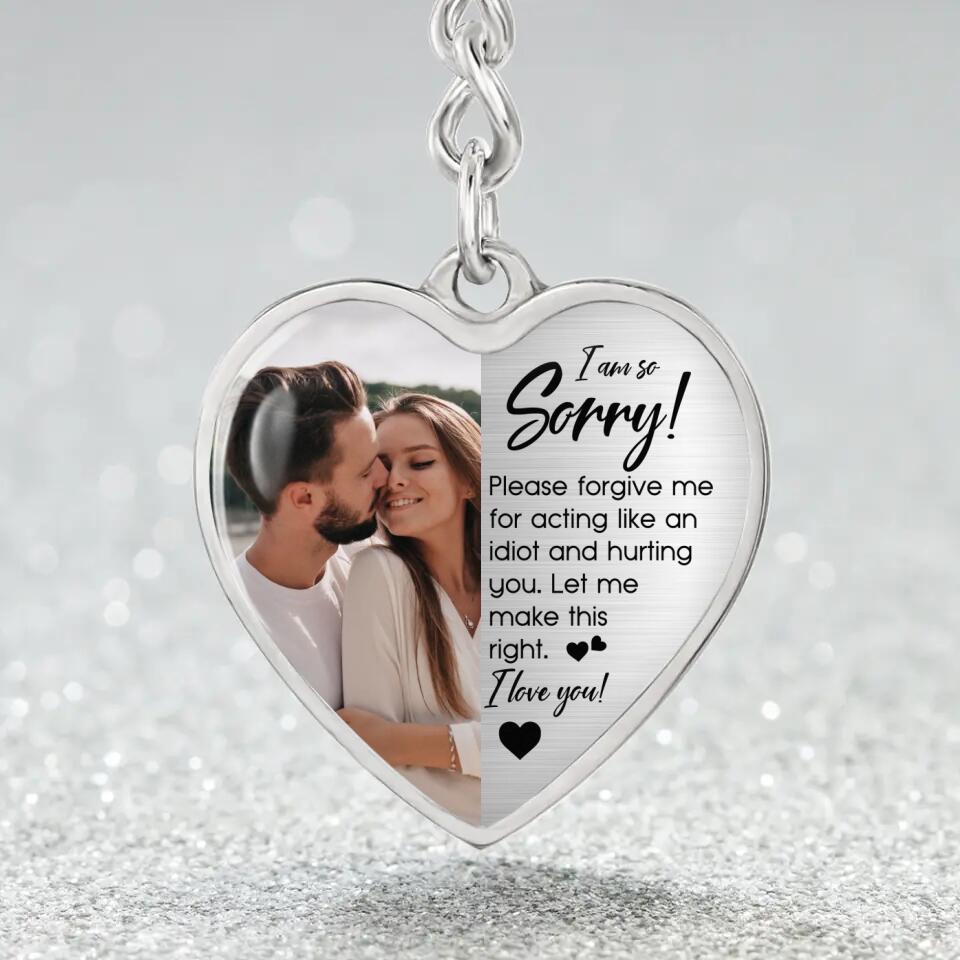 I'm So Sorry Please Forgive Me Personalized Silver Necklace