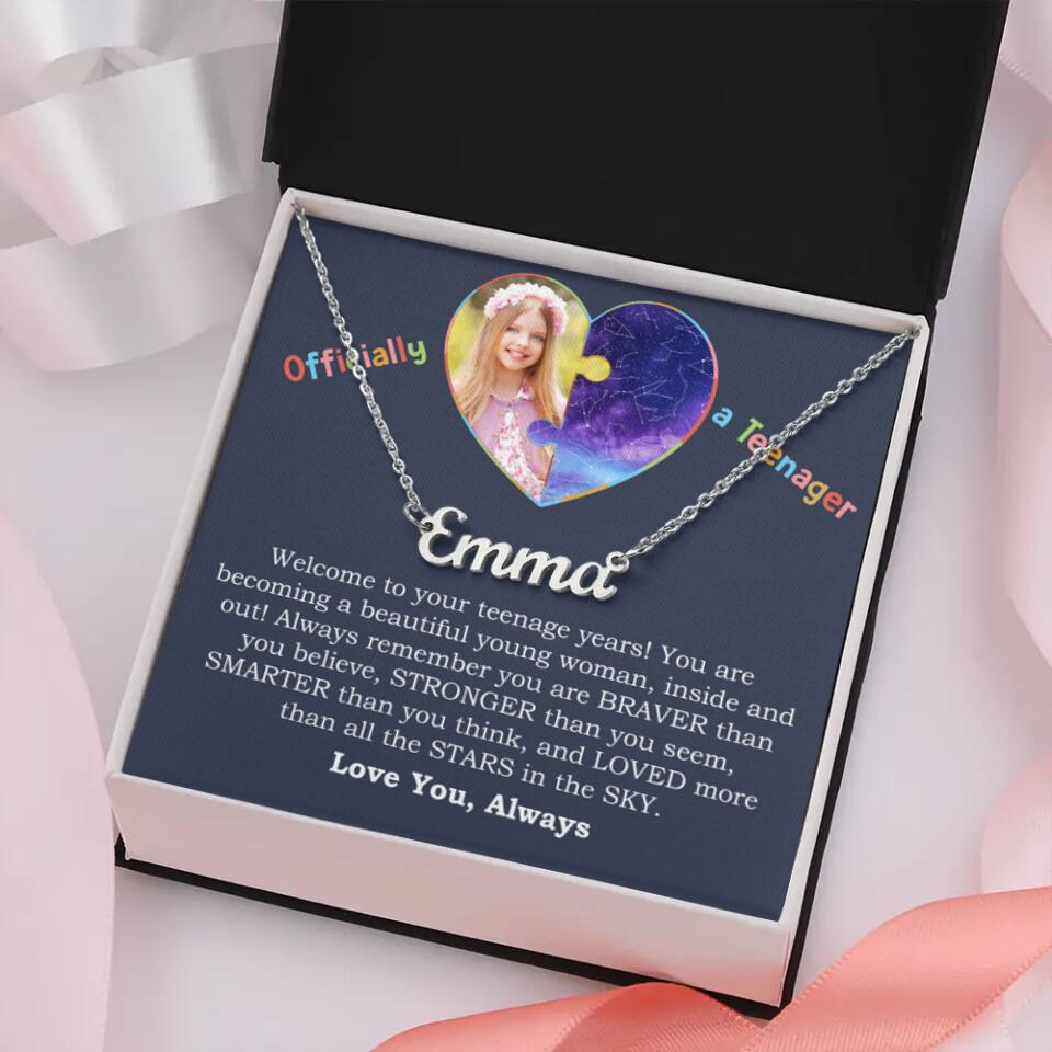 Officially a Teenager, Welcome to Your Teenager Years - Personalized Necklace - Gift for Girls, Daughter or Niece