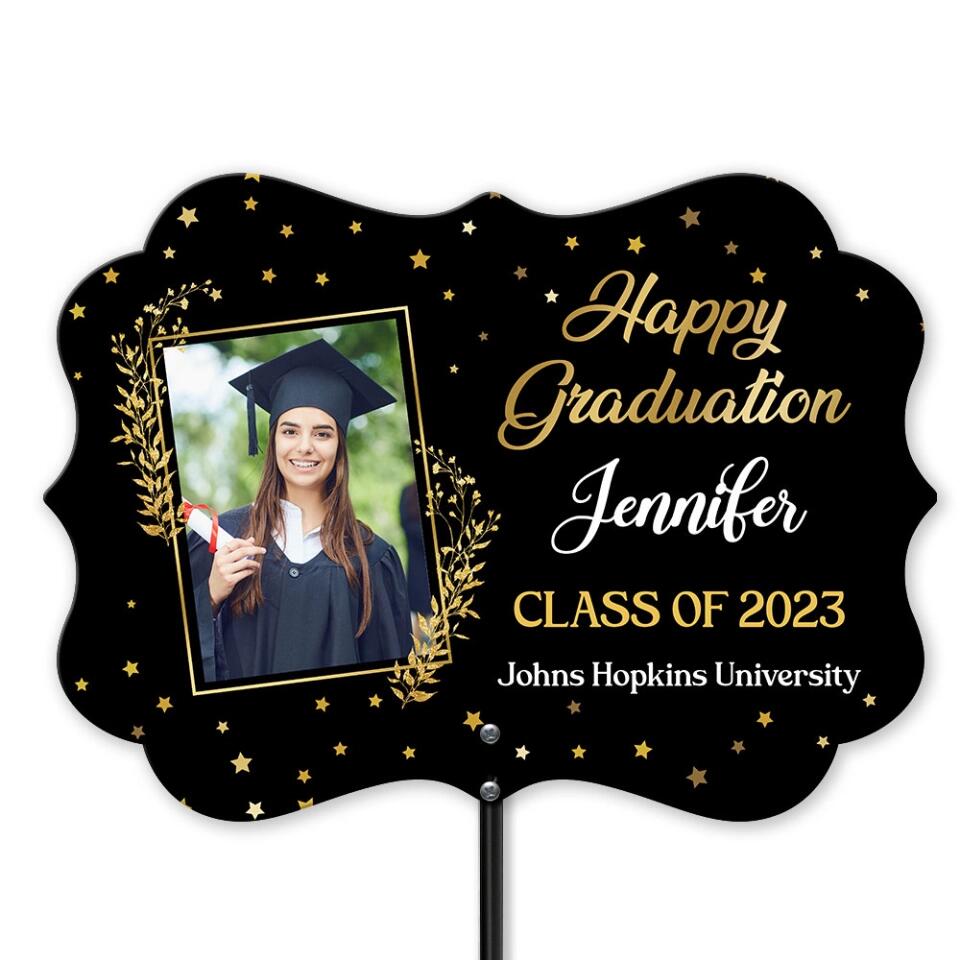 Happy Graduation Class of 2025 - Personalized Metal Garden Sign - Graduation Gift for Son/Daughter