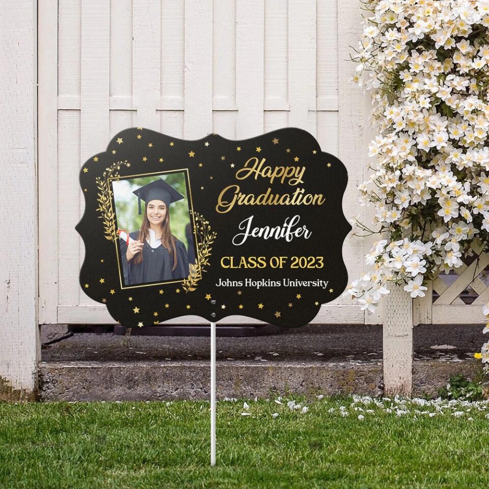 Happy Graduation Class of 2025 - Personalized Metal Garden Sign - Graduation Gift for Son/Daughter