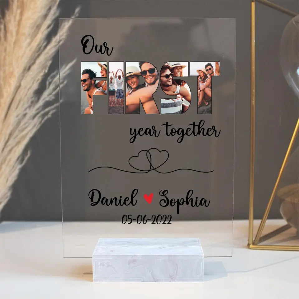 Our First Month/Year Together - Personalized Acrylic Plaque