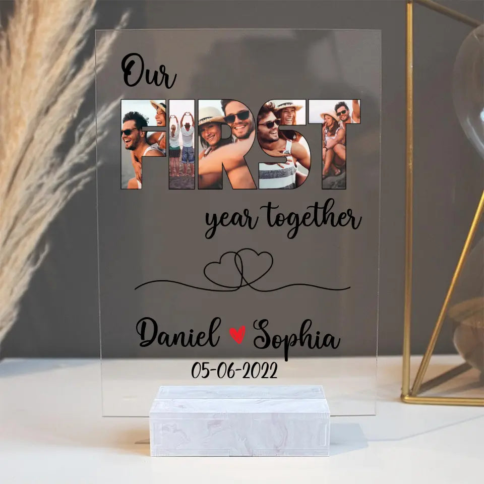 Our First Month/Year Together - Personalized Acrylic Plaque