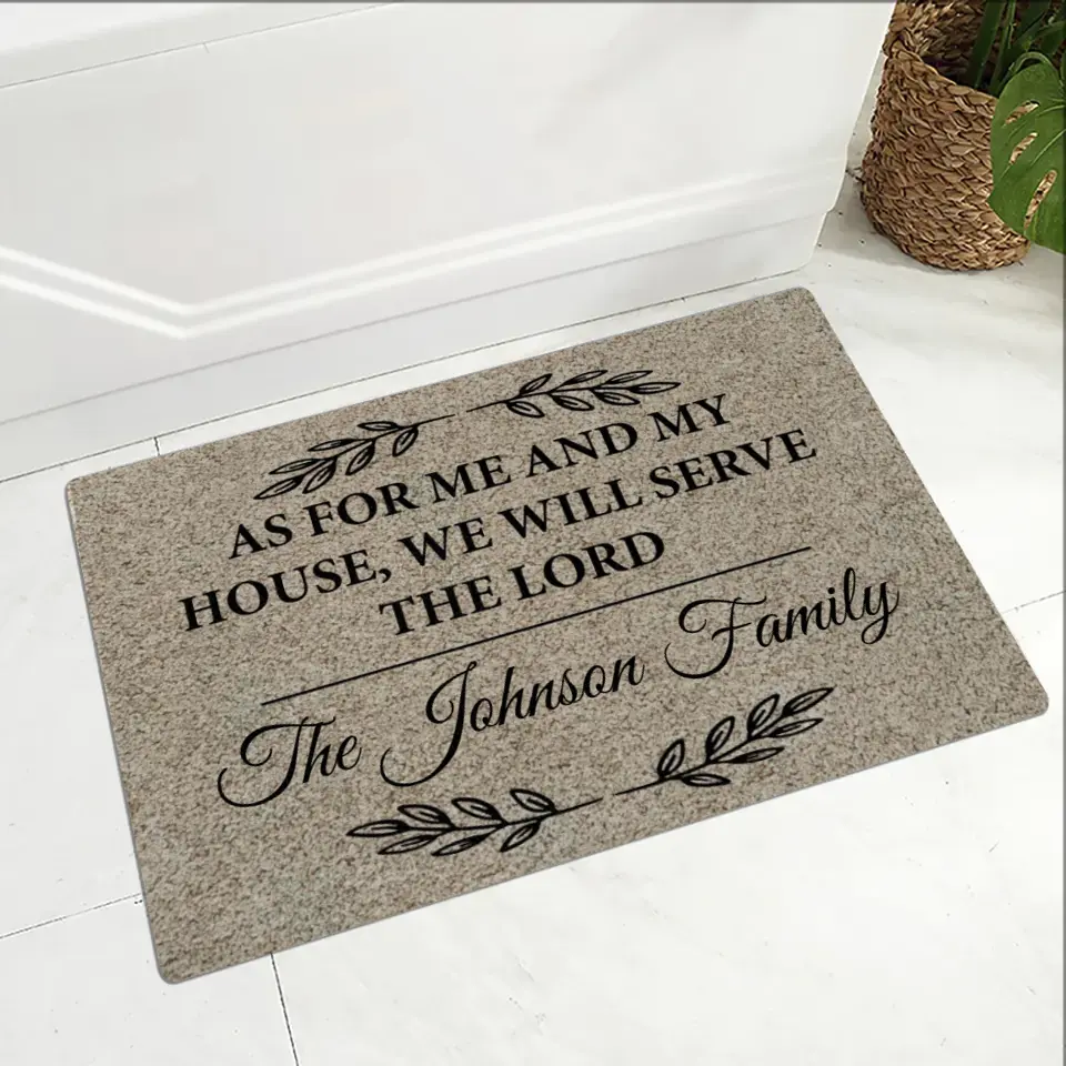 As For Me and My House We Will Serve The Lord - Housewarming Gifts - Custom Doormat - Christian Gifts