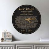 Our Vows From This Moment I Take You For Life - Personalized Wooden Wall Clock - Round Wooden Sign - Best Gift For Fiancee Wife Wedding Gifts - 301IHPTLWC120