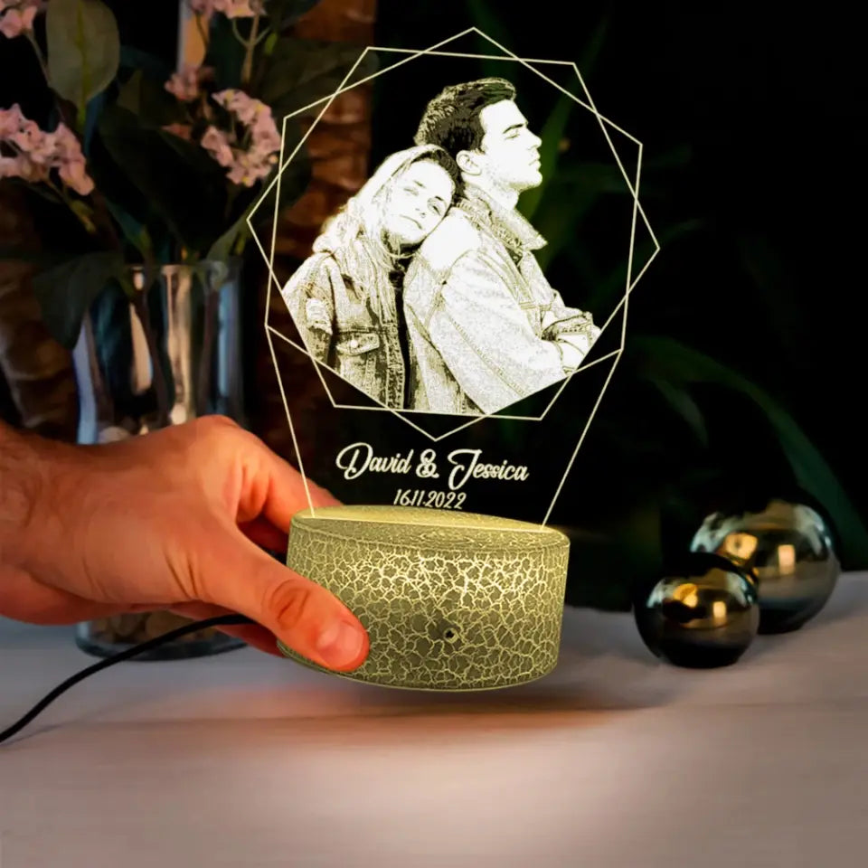 Custom Night Light with Picture - Personalized Picture Gifts - Remove Background - Anniversary, Wedding, Christmas Gift for Couples, Family