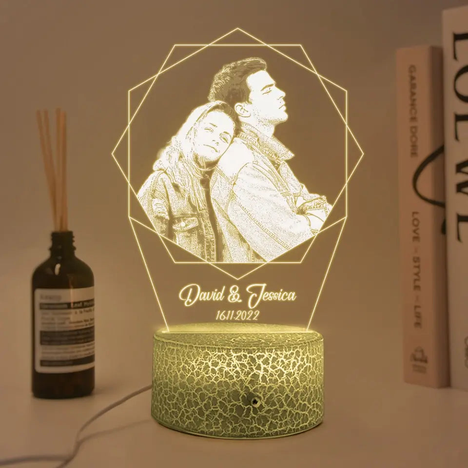 Custom Night Light with Picture - Personalized Picture Gifts - Remove Background - Anniversary, Wedding, Christmas Gift for Couples, Family