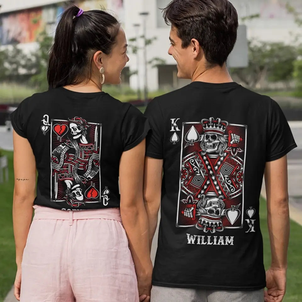 King Queen Skull Couple Customized Hoodies
