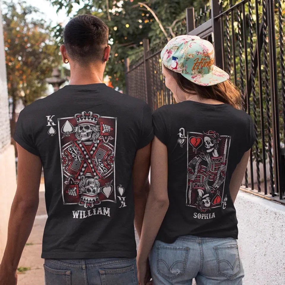 King Queen Skull Couple Customized Hoodies