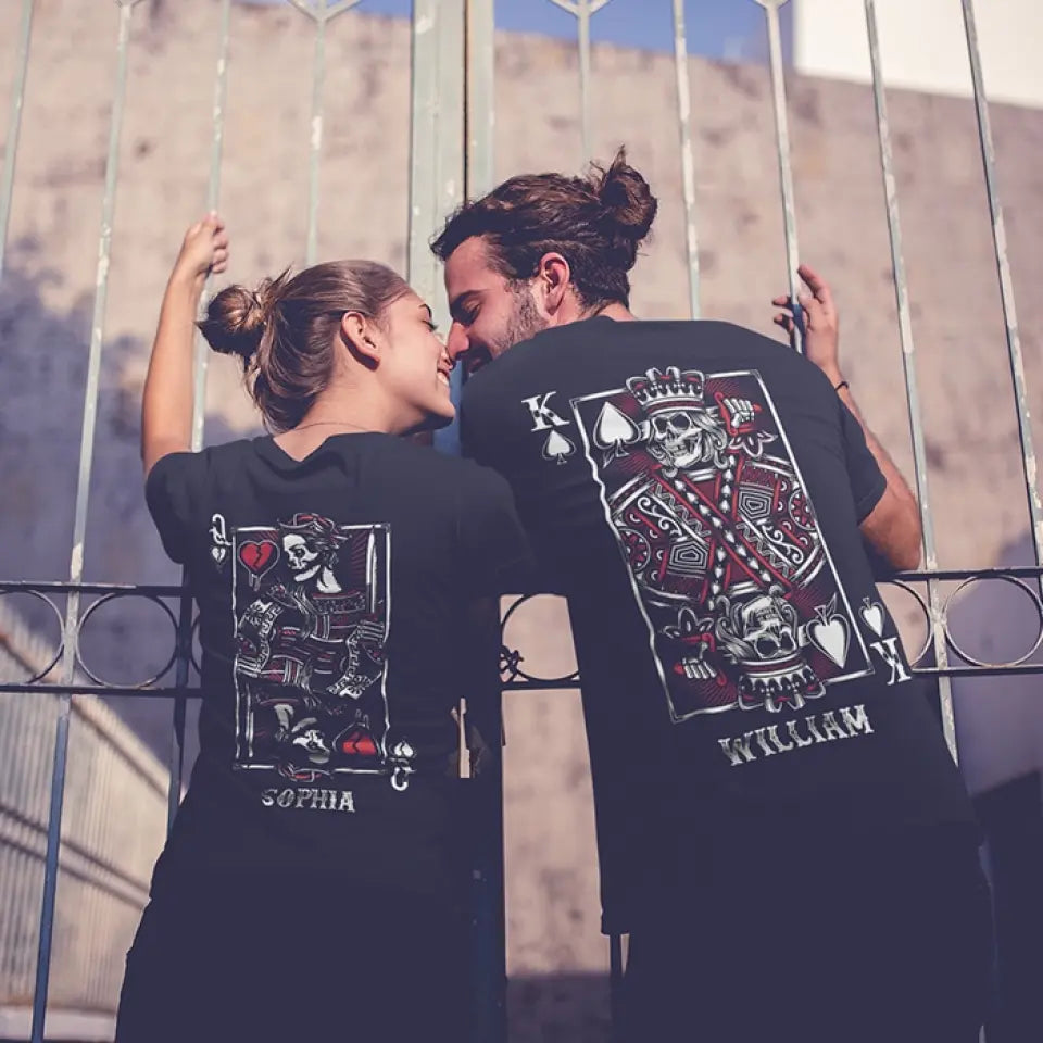 King Queen Skull Couple Customized Hoodies
