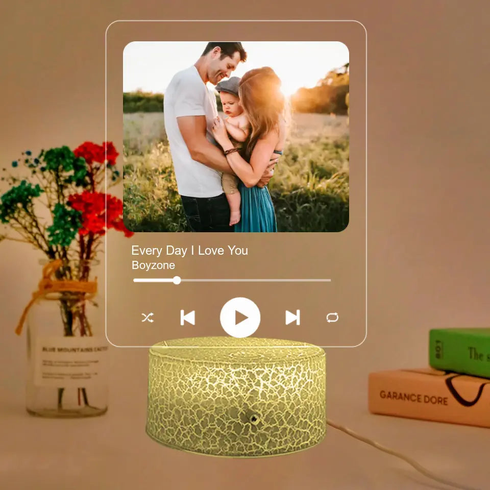Personalized Valentine Gifts - Custom Favorite Song Name And Singer Custom 3D Light Anniversary Gift For Couples