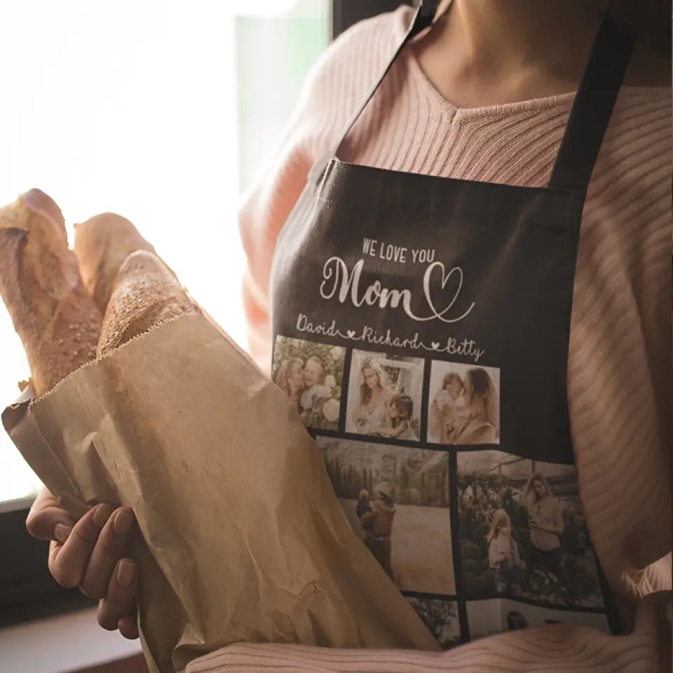 We Love You Mom Multiple Backgrounds Personalized Cooking Kitchen Apron