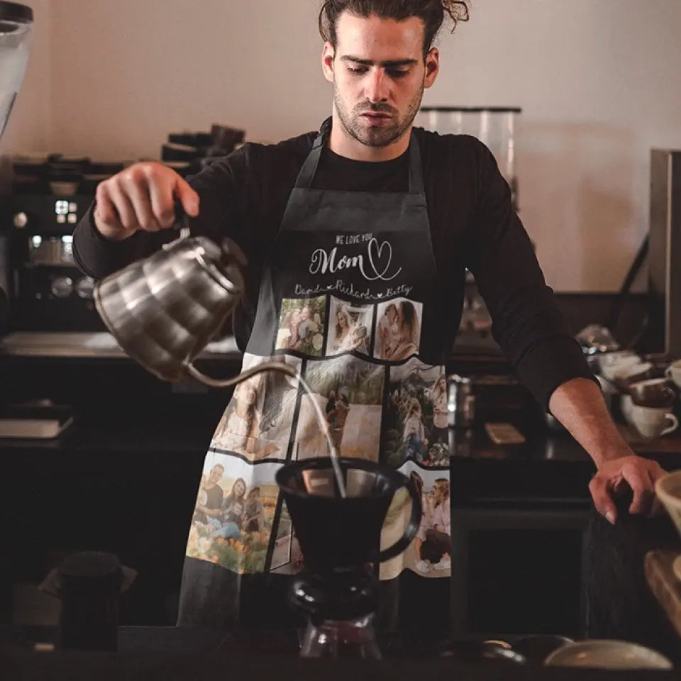 We Love You Mom Multiple Backgrounds Personalized Cooking Kitchen Apron