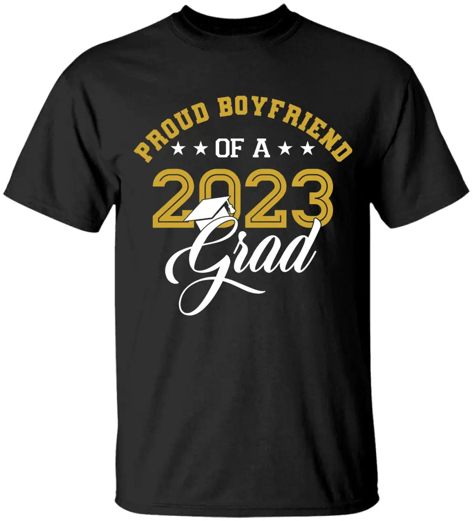 Proud Girlfriend Boyfriend Of A 2025 Personalized T-Shirt Graduation Gift for Her Him