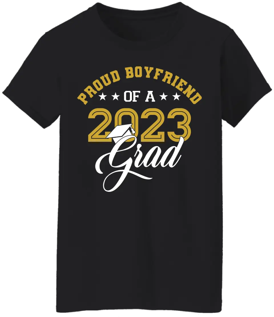 Proud Girlfriend Boyfriend Of A 2025 Personalized T-Shirt Graduation Gift for Her Him