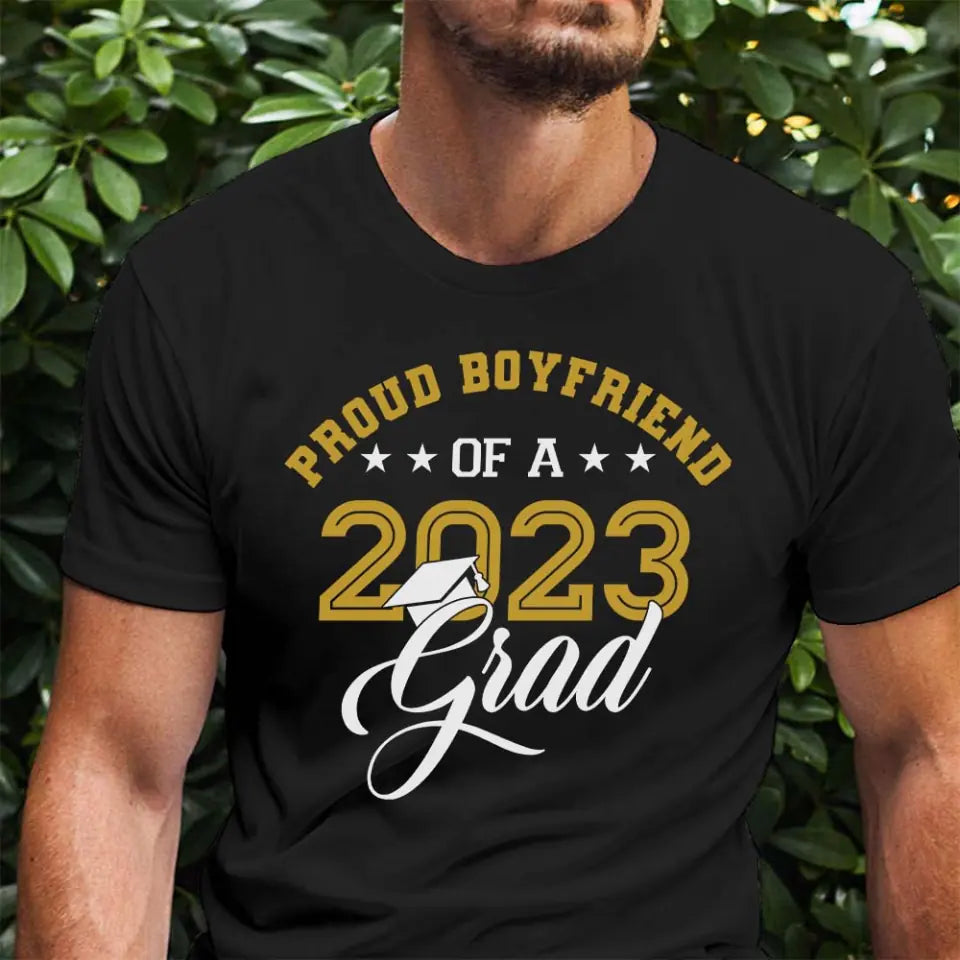 Proud Girlfriend Boyfriend Of A 2024 Personalized T-Shirt Graduation Gift for Her Him