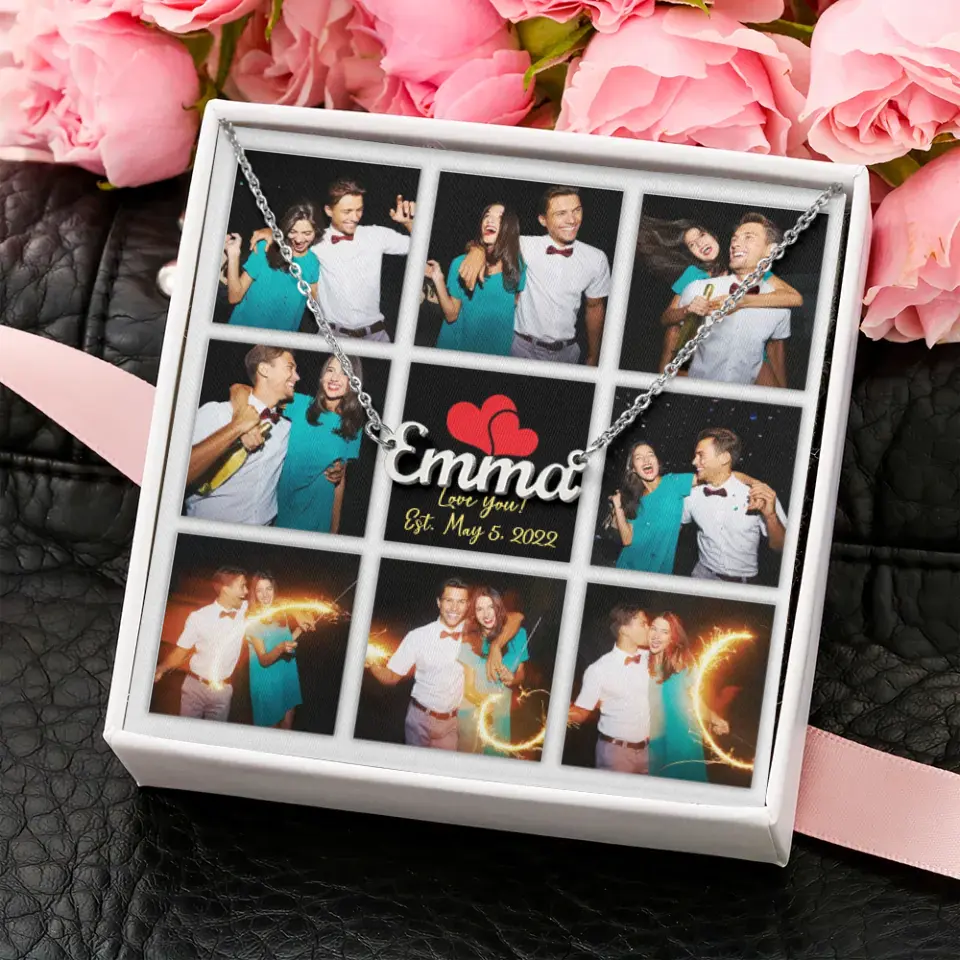 Personalized Valentine Gifts - Custom Name, Text and Date - Personalized Necklace - Gift for Her