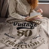 Premium Quality Vintage Amazing Years Aged To Perfection - Personalized Blanket - Best Gift For Him/Her For Husband/Wife For Parents On Birthday - Best Birthday Gift Anniversary - 302IHPNPWP243