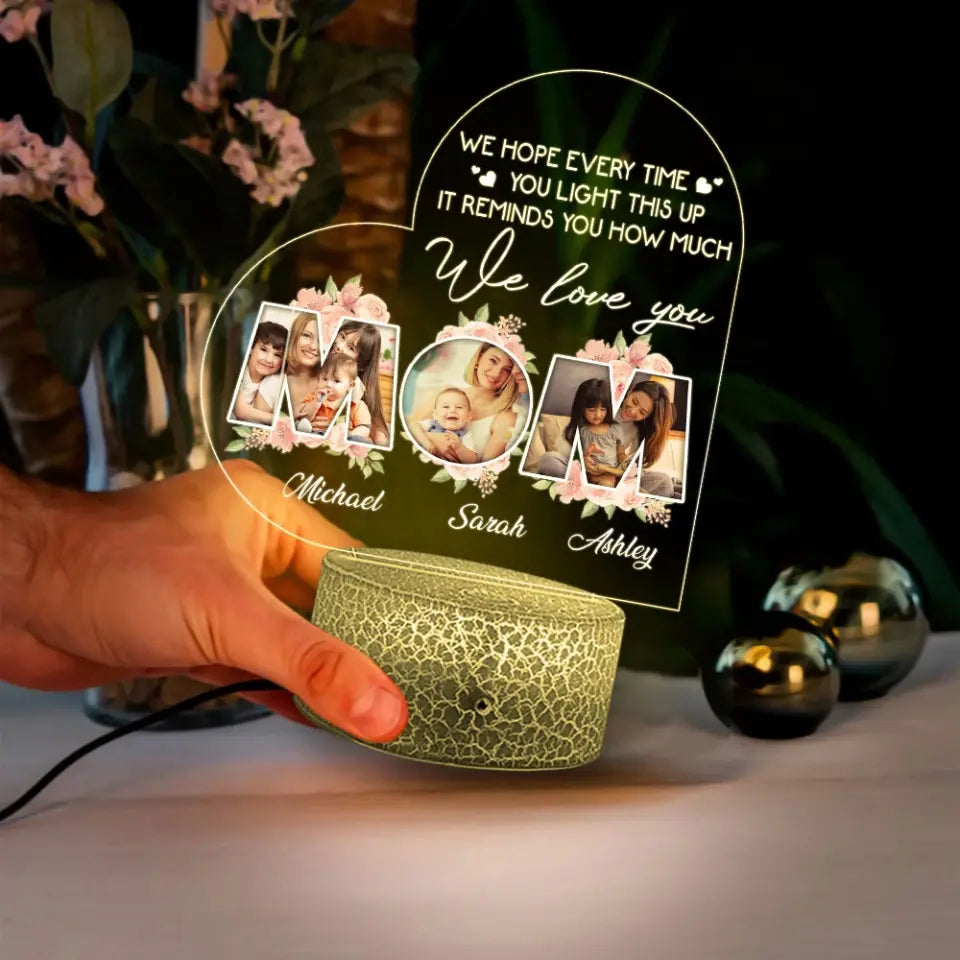 It Reminds You How Much I Love You Mom Custom 3D Night Light Mother's Day Gift