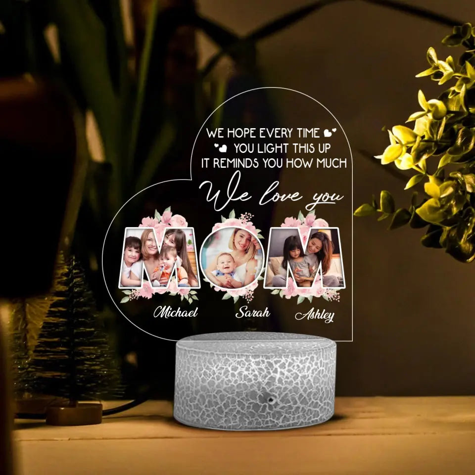 It Reminds You How Much I Love You Mom Custom 3D Night Light Mother's Day Gift