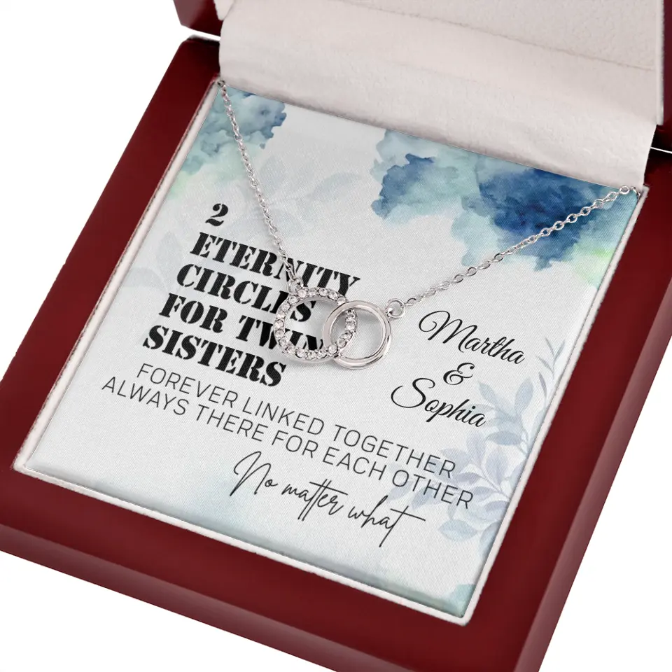 2 Enternity Hearts For Twin Sisters - Personalized Interlocking Heart Necklace - Gift For Twin Sisters