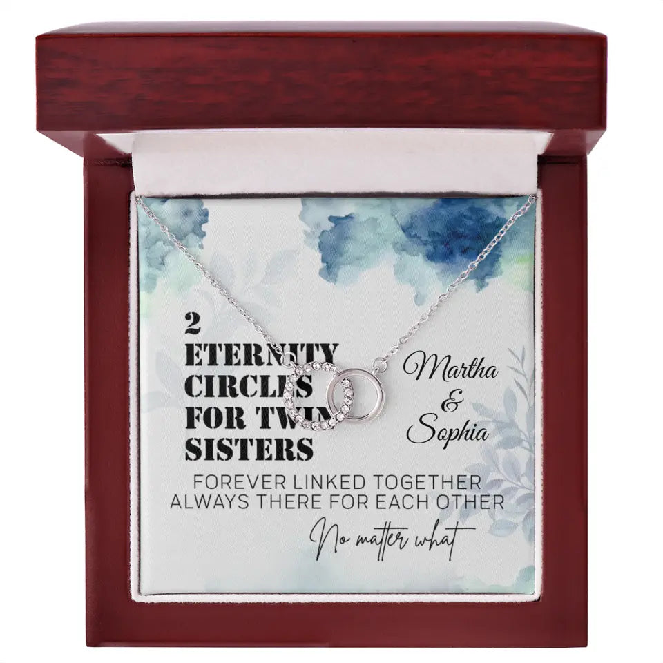 2 Enternity Hearts For Twin Sisters - Personalized Interlocking Heart Necklace - Gift For Twin Sisters