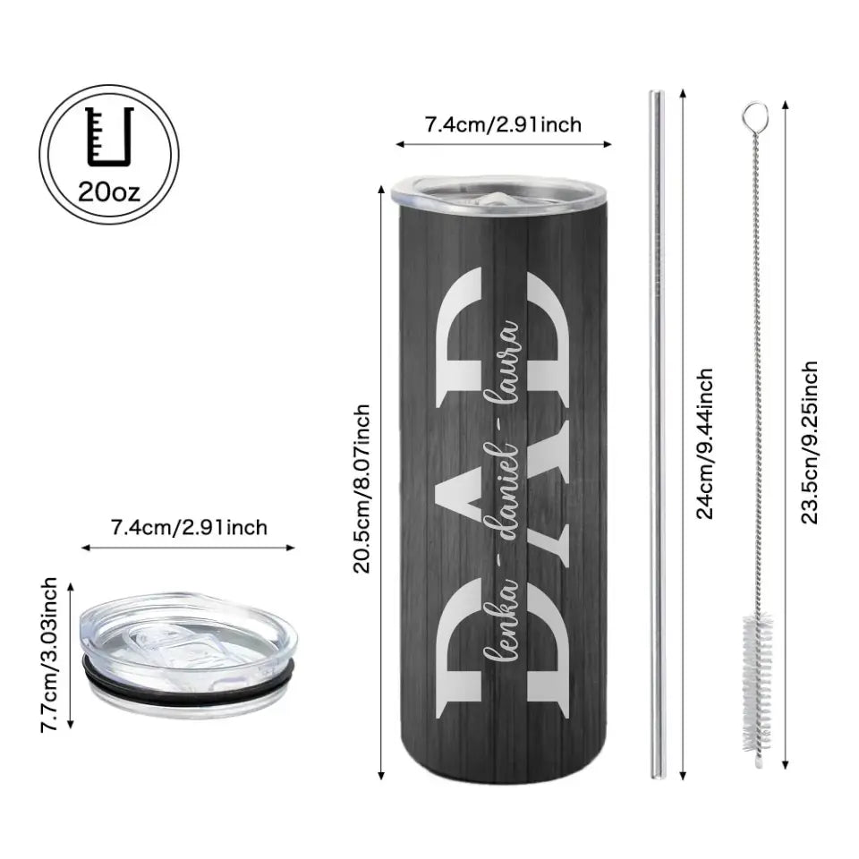 Dad Nutrition Facts Personalized 20oz Tumbler