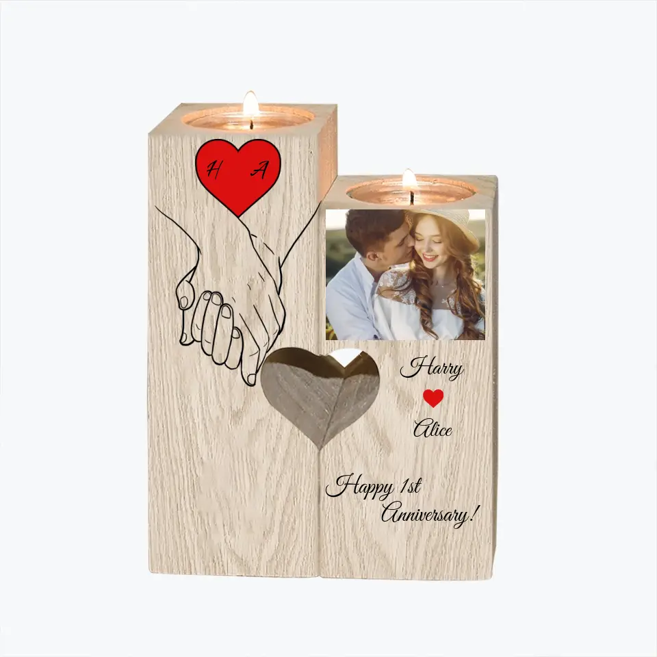 Happy 1st Anniversary | Personalized Candle Holder