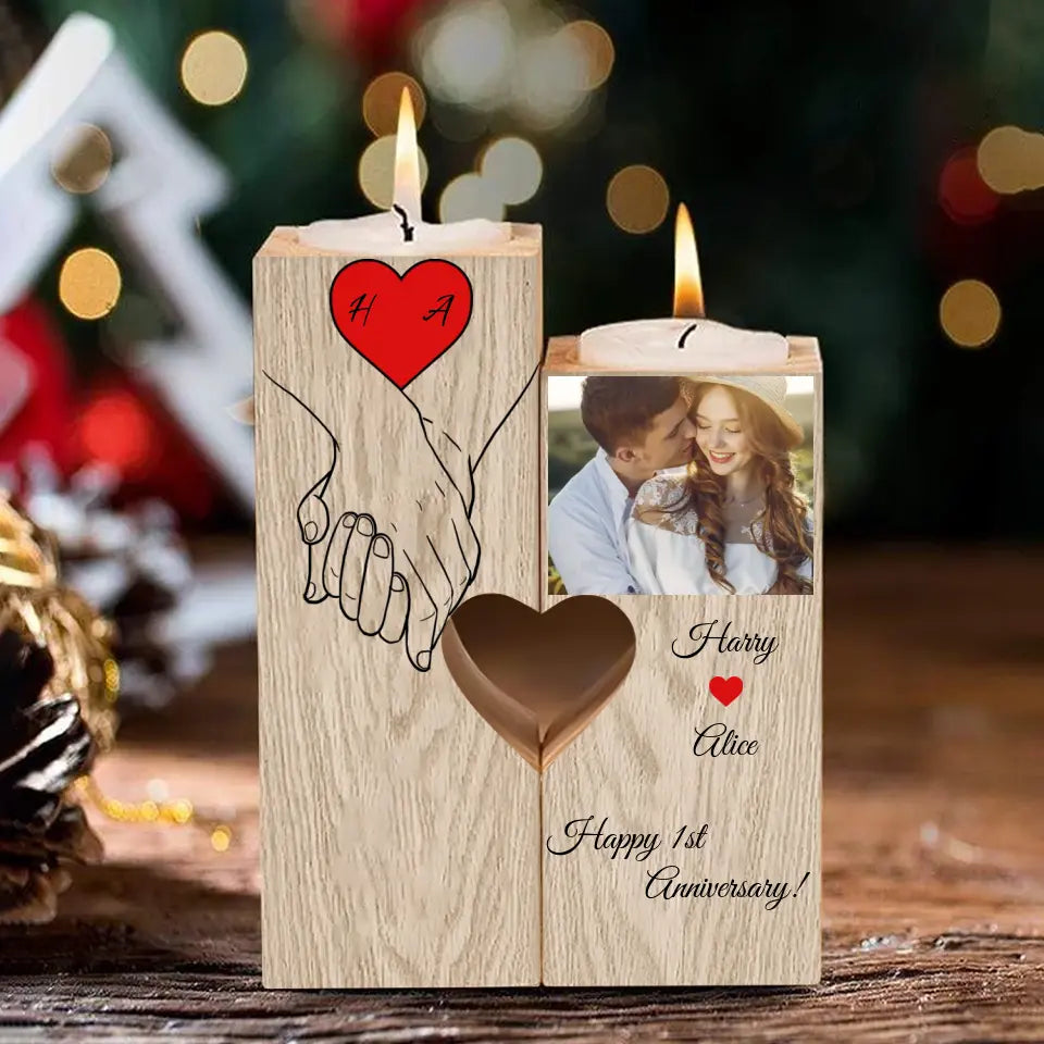 Happy 1st Anniversary | Personalized Candle Holder