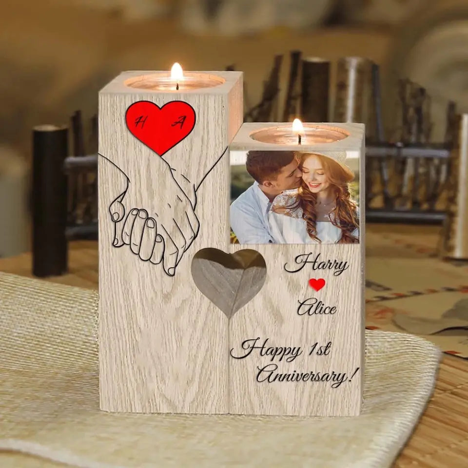 Happy 1st Anniversary | Personalized Candle Holder