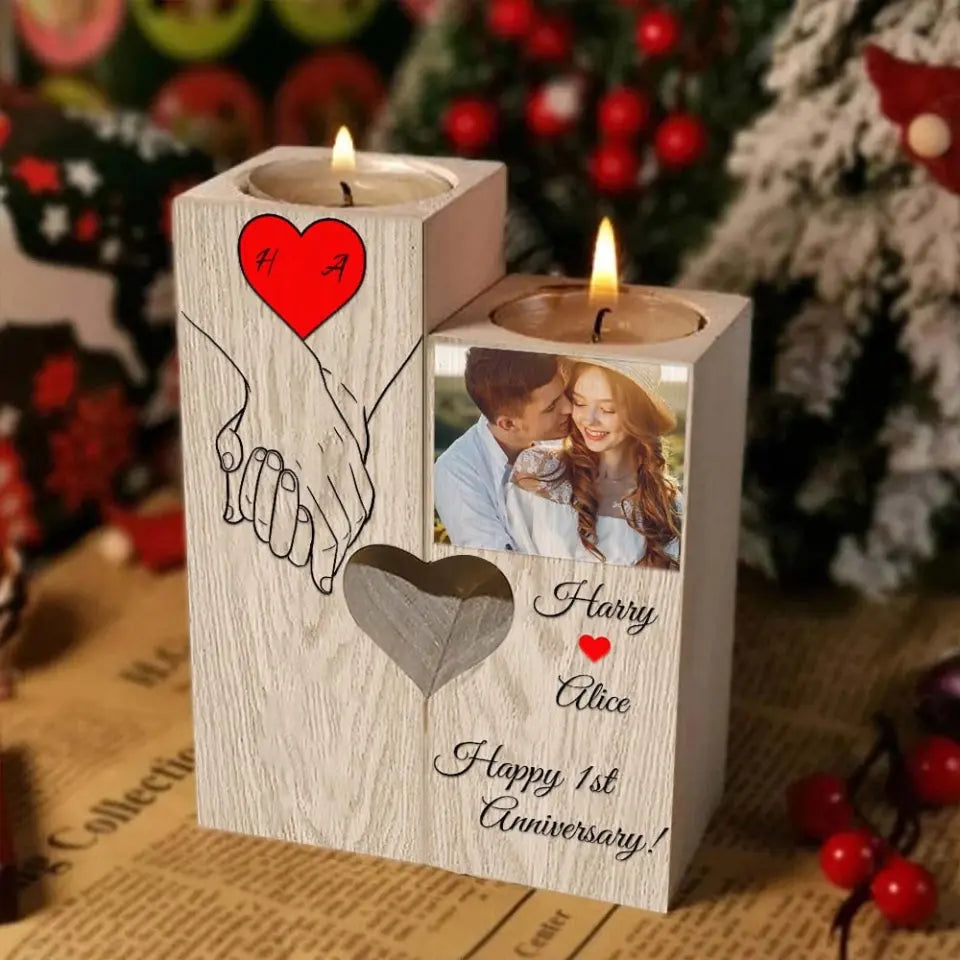 Happy 1st Anniversary | Personalized Candle Holder