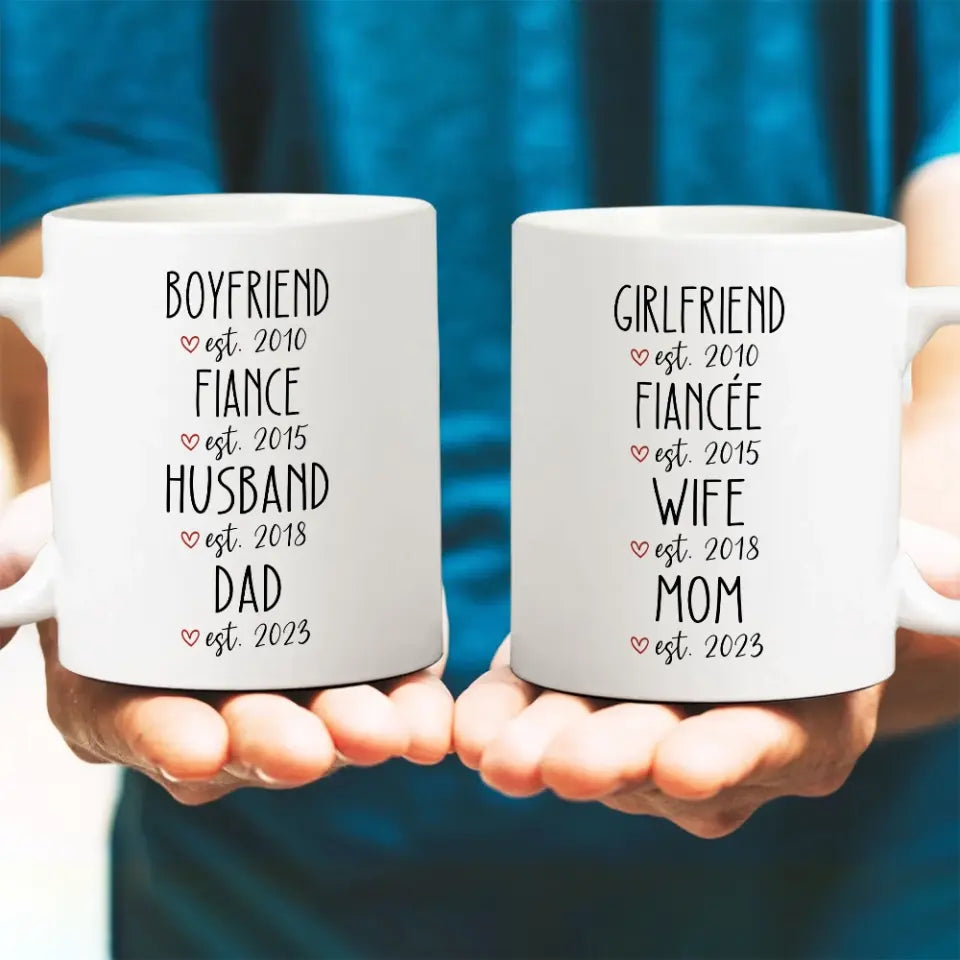 Girlfriend/Boyfriend Fiancee/Fiance Wife/Husband Mom/Dad Personalized White Mug