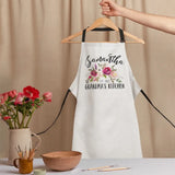 Personalized Apron Initial, Name w/ Flower Design - Customized Woman Apron Gift for Chef, Cooking BBQ Grill Baking Aprons Gifts for Mom
 - 304IHPBNAR462