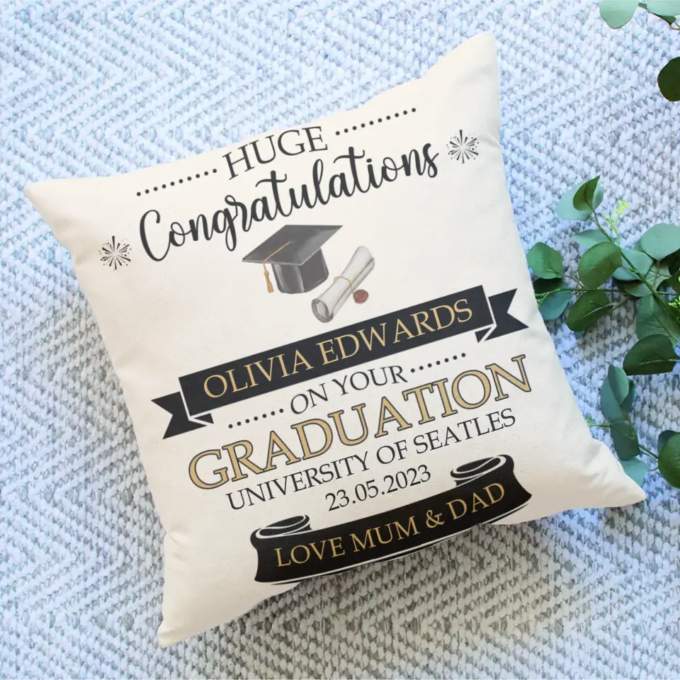 Huge Congratulations On Your Graduation - Personalized Square Pillow