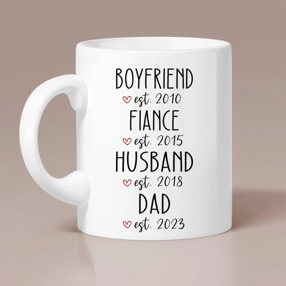Girlfriend/Boyfriend Fiancee/Fiance Wife/Husband Mom/Dad Personalized White Mug