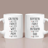 Girlfriend/Boyfriend Fiancee/Fiance Wife/Husband Mom/Dad - Personalized White Mug - Custom Timeline - Best Gift For Him/Her For Couples On Anniversary - 305IHPNPMU542