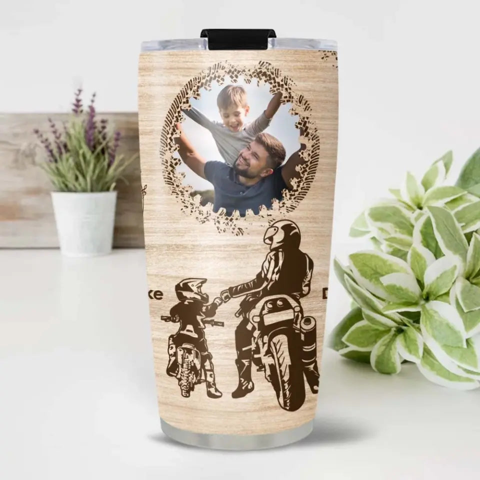 Motorcycle For Dad And Son Personalized Tumbler