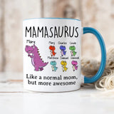 Mamasaurus Dadasaurus with Kids - Custom Little Saurus with Names - Personalized Mug - Ceramic Mug - Accent Mug - Mother's Day Father's Day Gift - Birthday Gift - for Mom Dad - 305ICNLNMU580