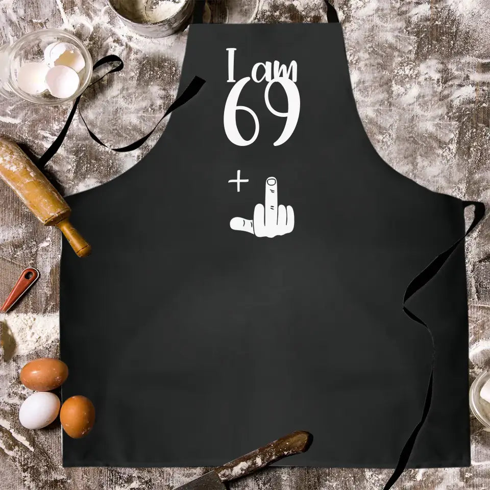 Funny Happy Birthday With Middle Finger Apron
