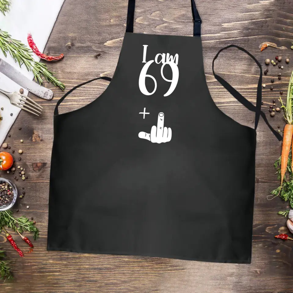 Funny Happy Birthday With Middle Finger Apron