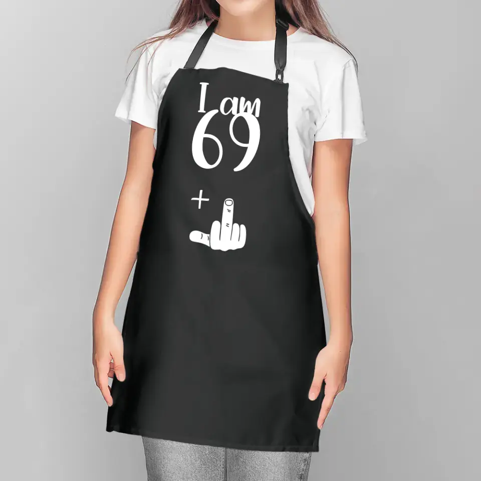 Funny Happy Birthday With Middle Finger Apron