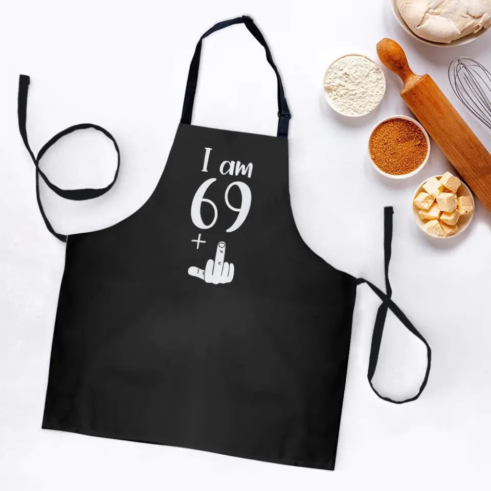 Funny Happy Birthday With Middle Finger Apron